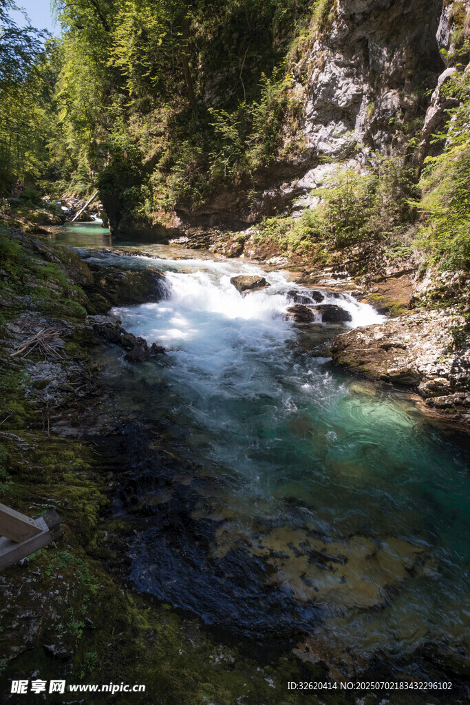 山間清澈溪流美景