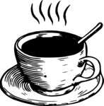 熱氣騰騰的咖啡杯