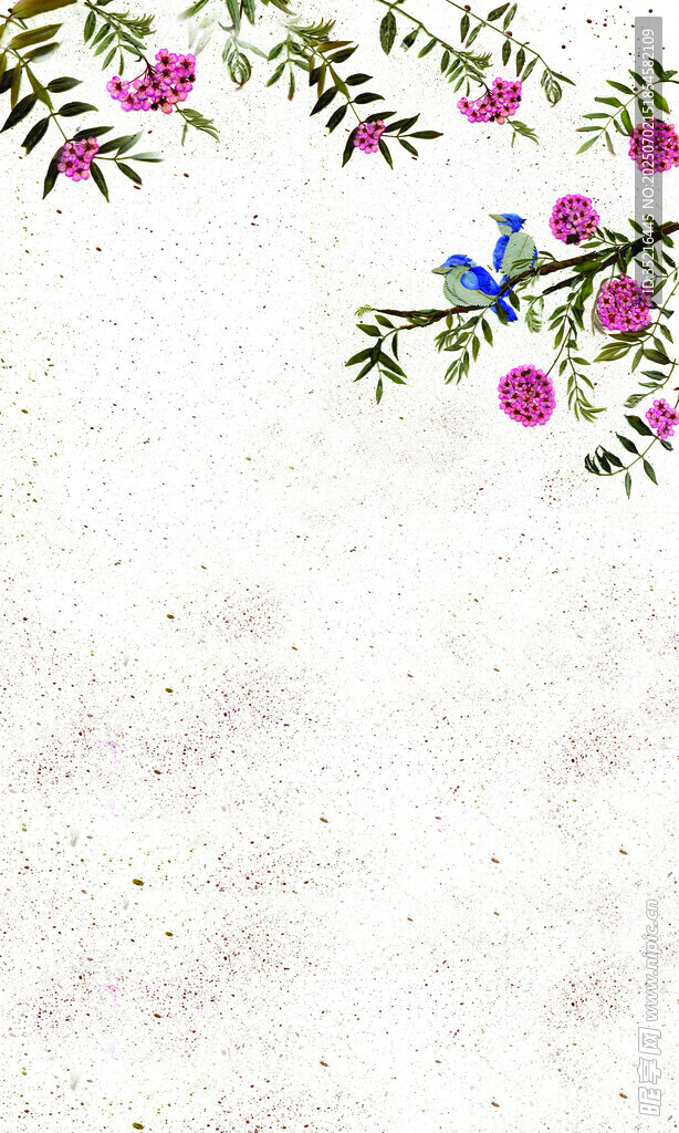 花卉飛鳥(niǎo)簡(jiǎn)約背景圖