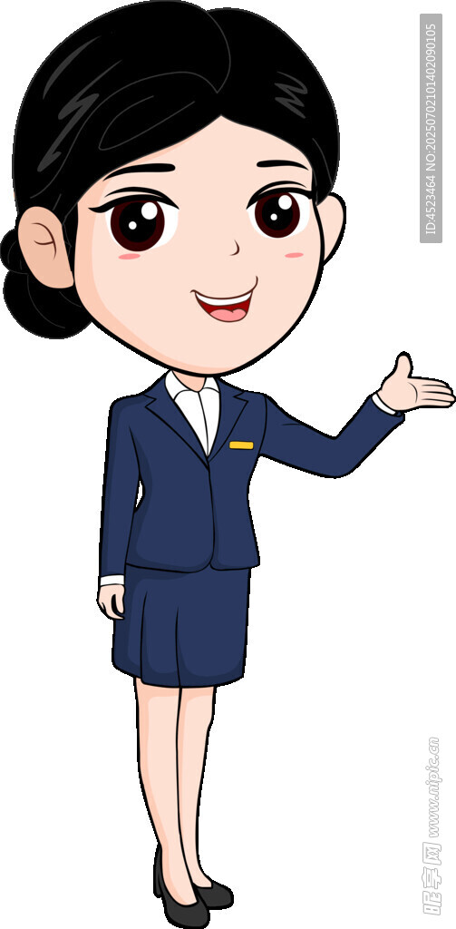 商務(wù)卡通銀行美女