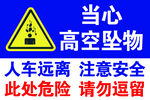 當心高空墜物安全警示