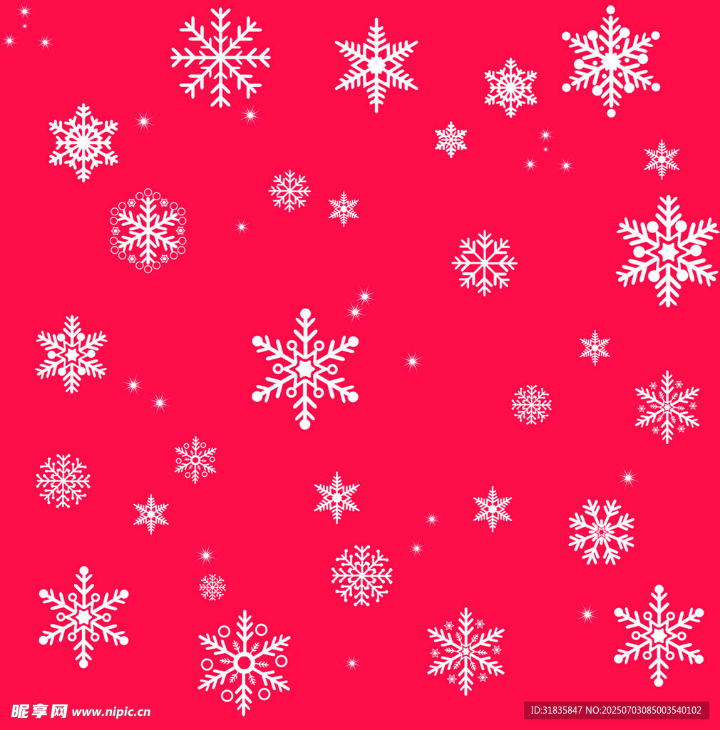 紅色背景上的白色雪花圖案