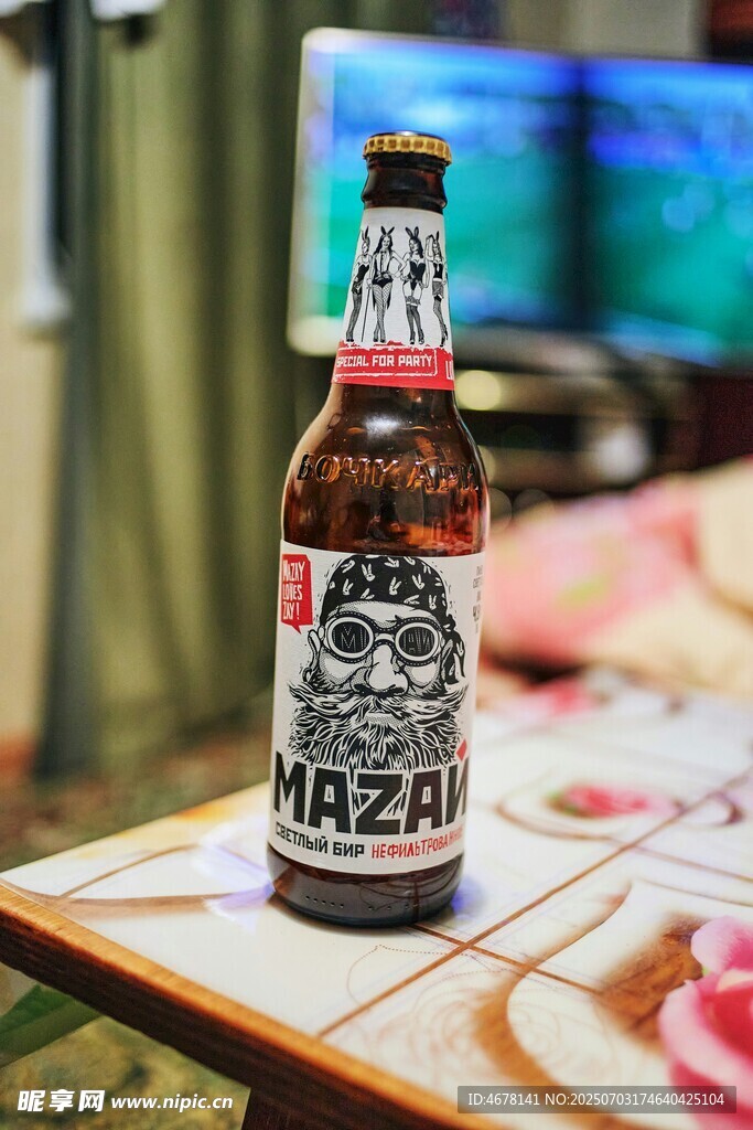 復古風格啤酒瓶特寫