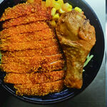 香酥炸雞排配大雞腿飯