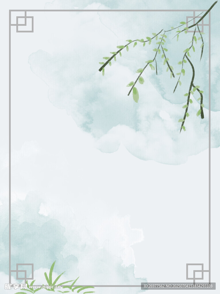 古風(fēng)淡雅柳枝背景圖