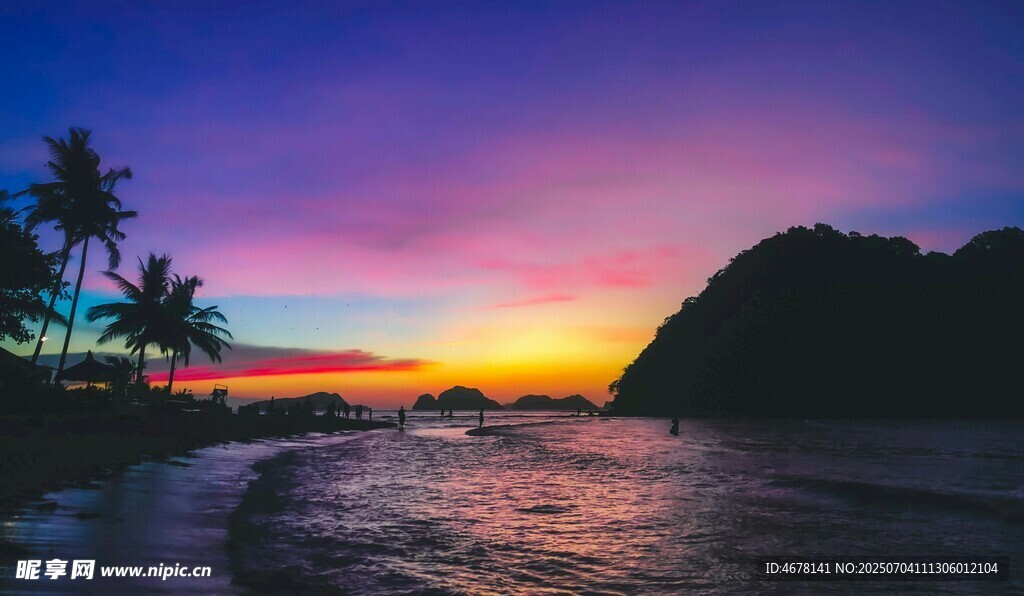 海邊絕美日落風景