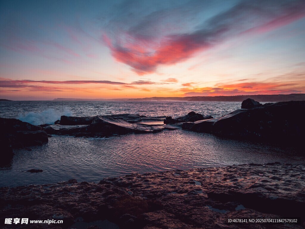 海邊絕美日落景觀