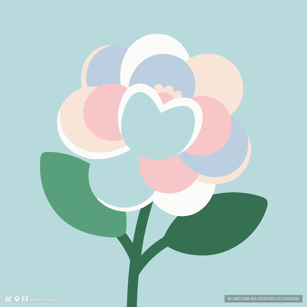 多彩花朵插畫