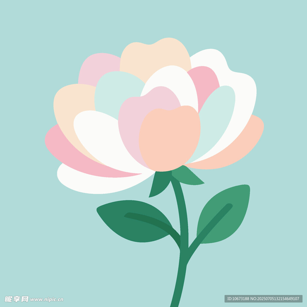 清新手繪粉色花朵插畫