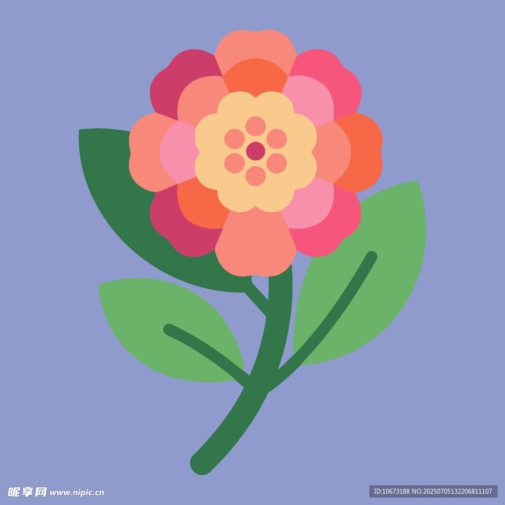 多彩花朵插畫