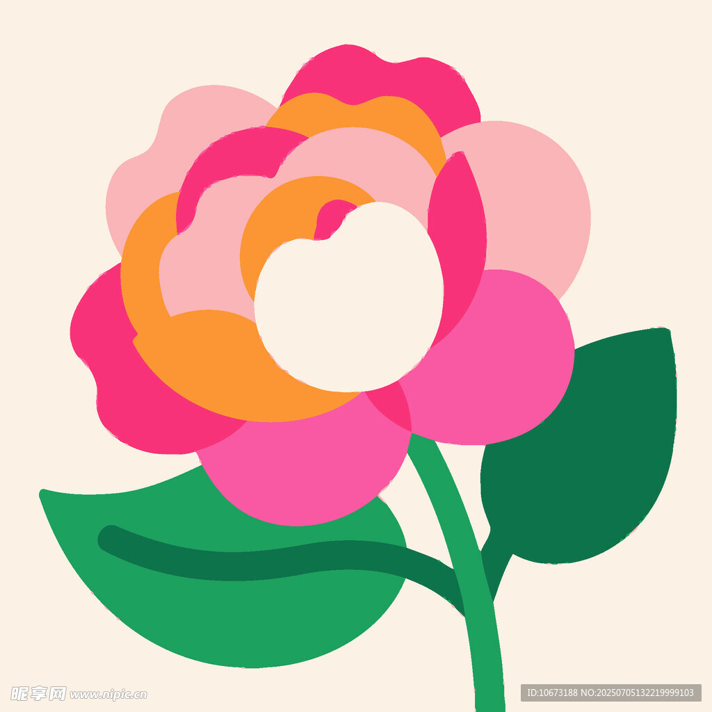 粉色花朵插畫
