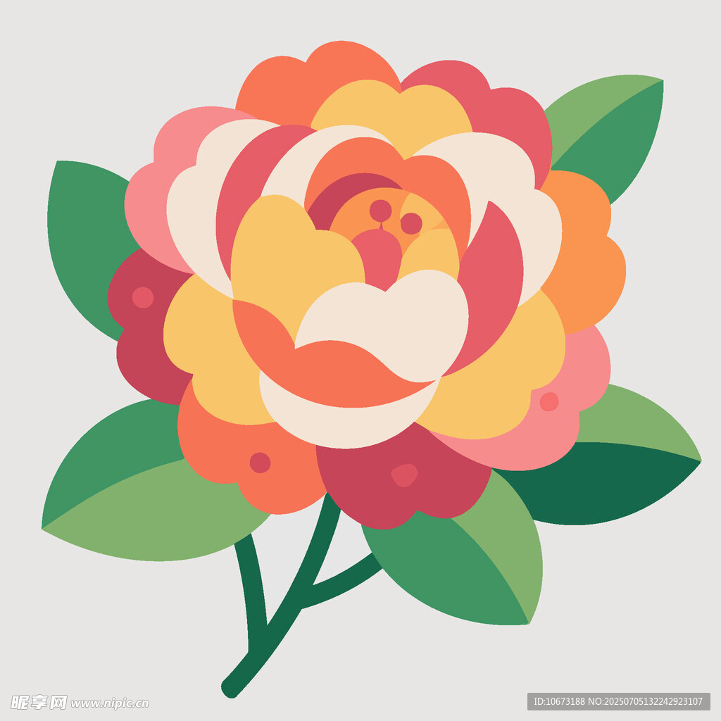 多彩花卉插畫