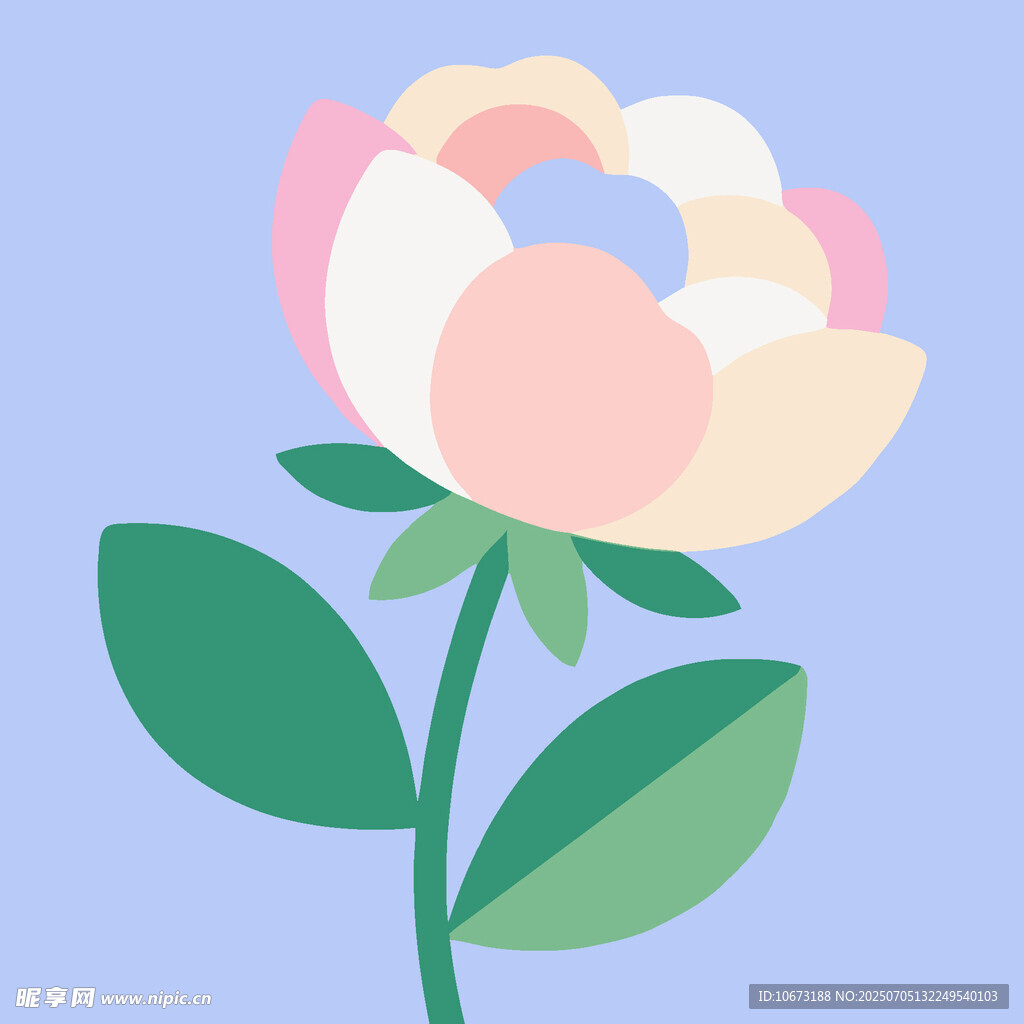手繪清新粉色花朵插畫