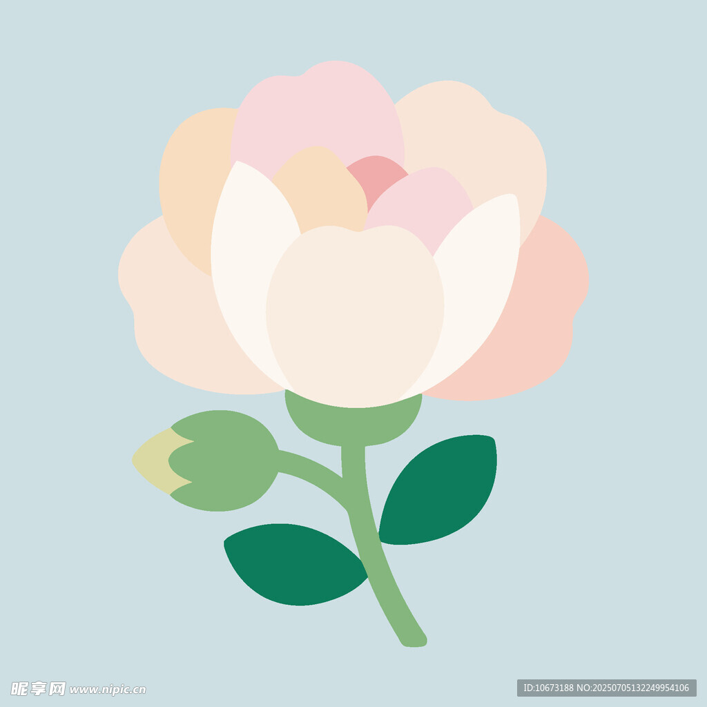 簡約粉色花朵插畫