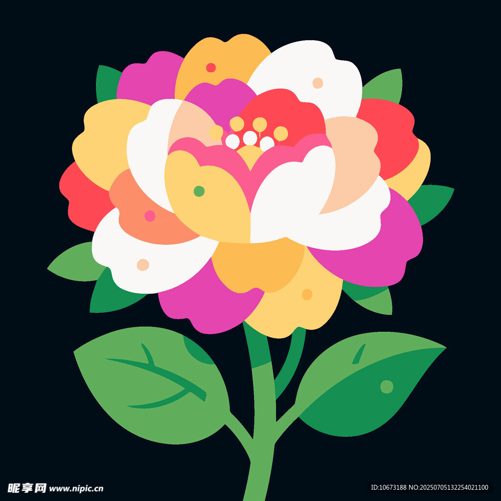 多彩花卉插畫