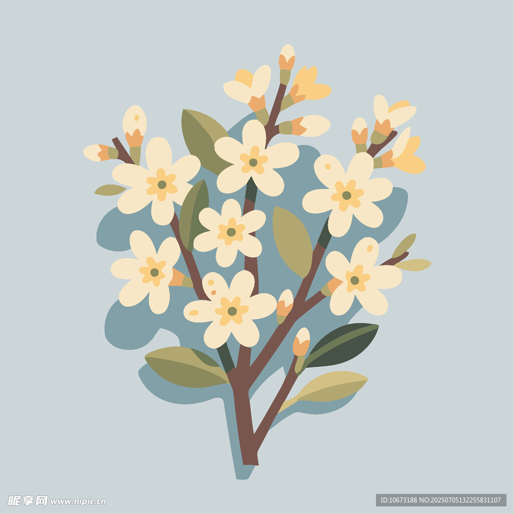手繪清新黃色小花插畫(huà)