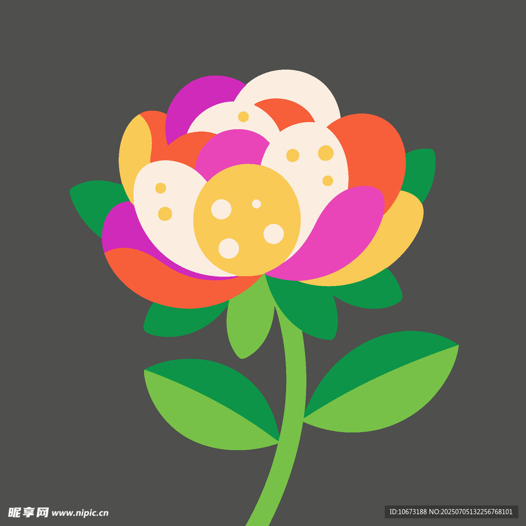 多彩花朵插畫