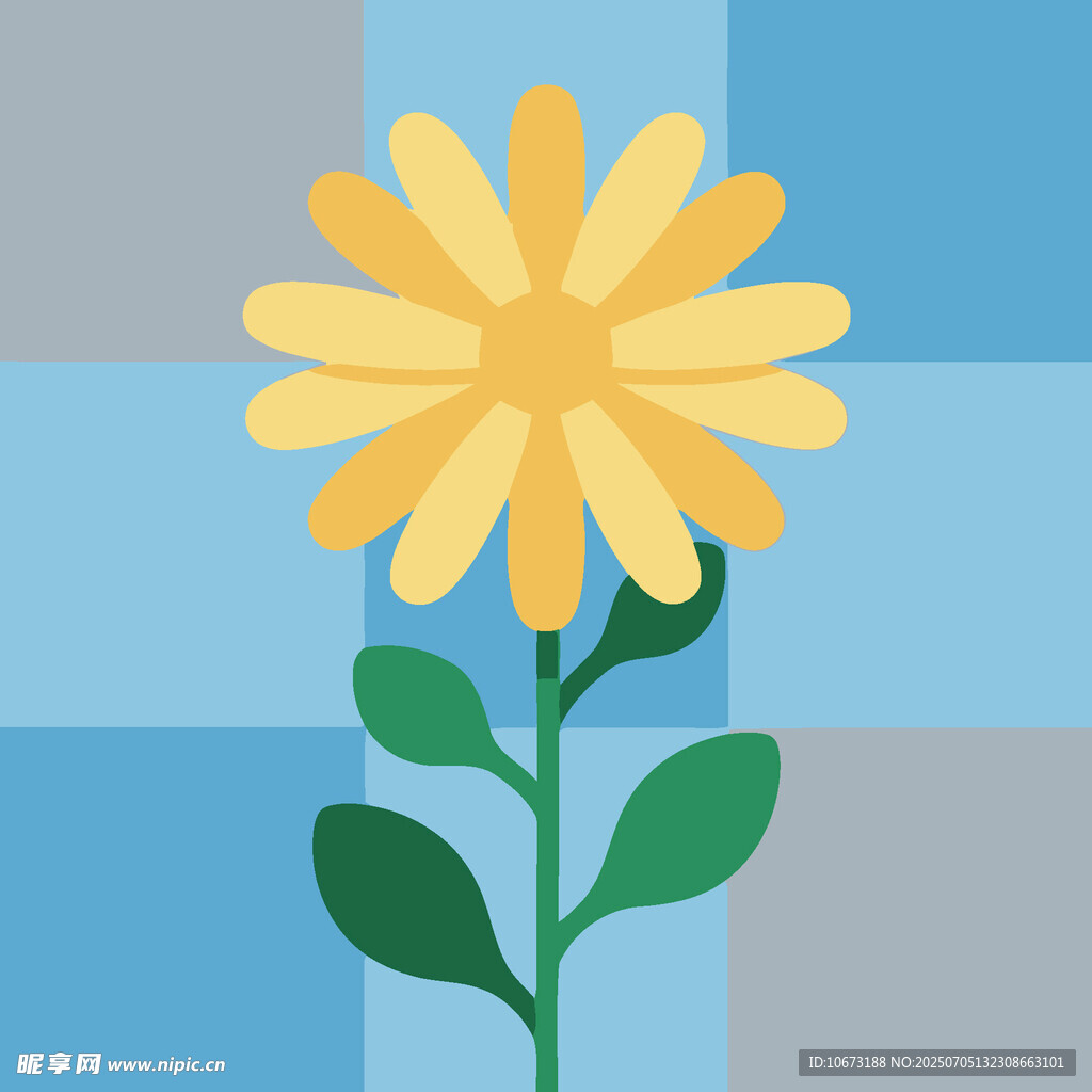 黃色小花插畫