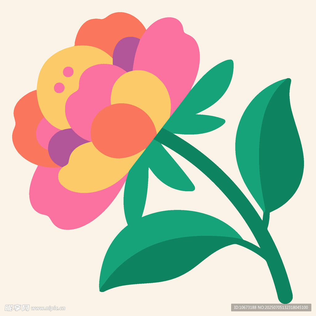 多彩花朵插畫(huà)