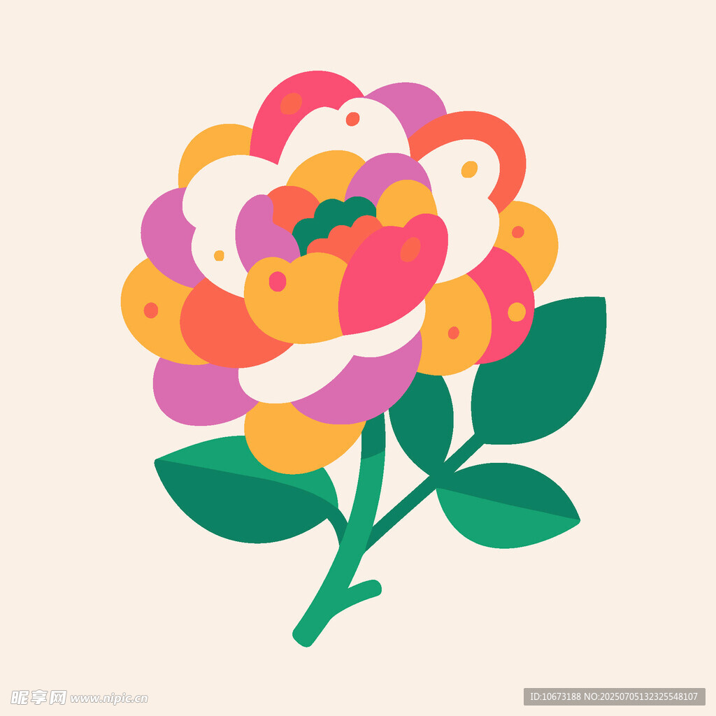 多彩花朵插畫