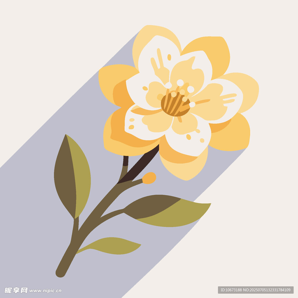 黃色花朵插畫