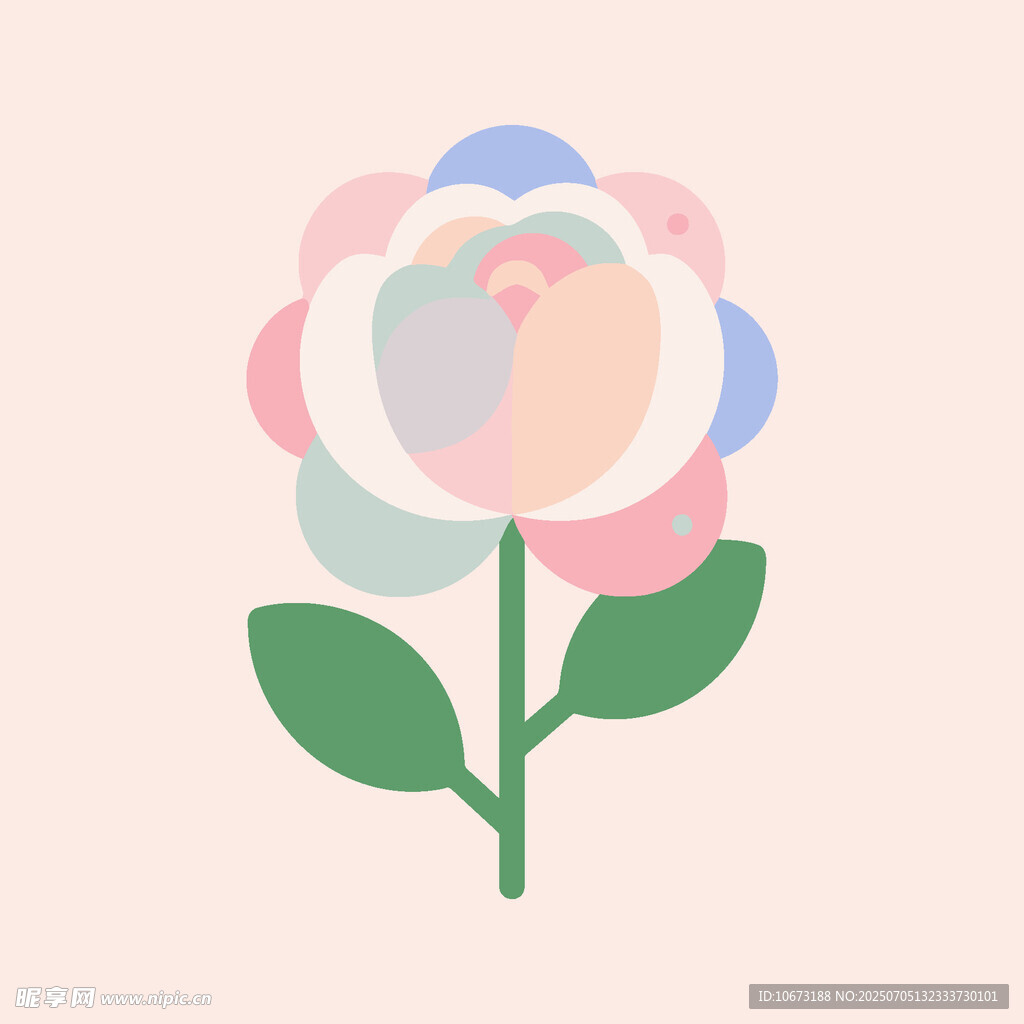 簡(jiǎn)約多彩花朵插畫(huà)