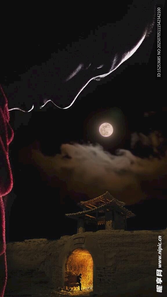 月夜下的神秘小屋