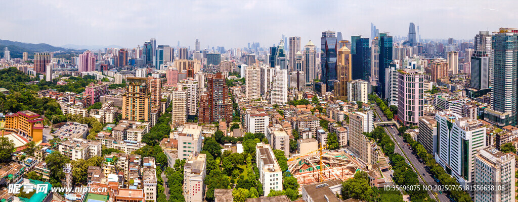 越秀區(qū)全景城市建筑群天際線