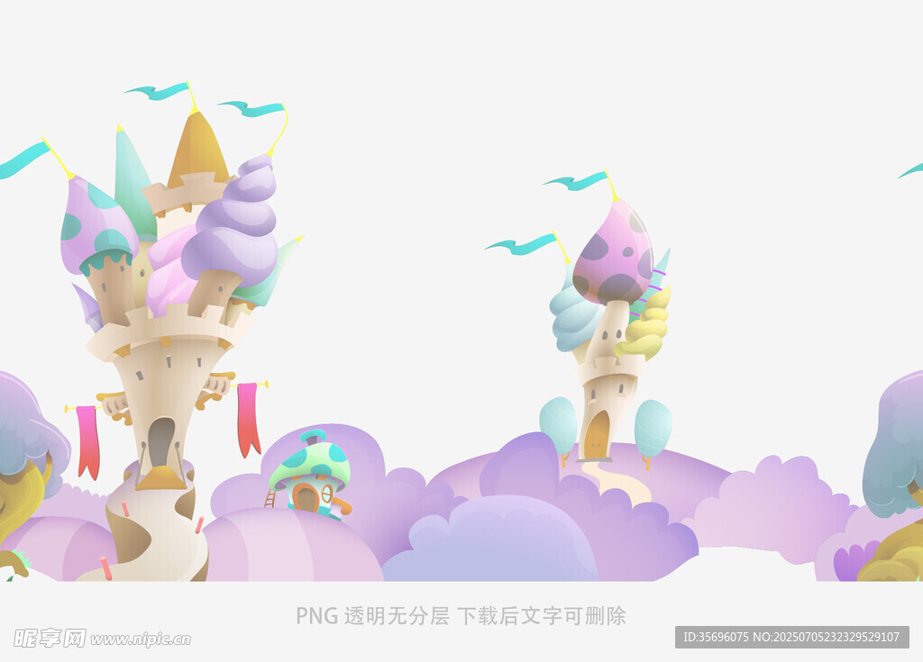 夢幻童話風云端城堡景觀