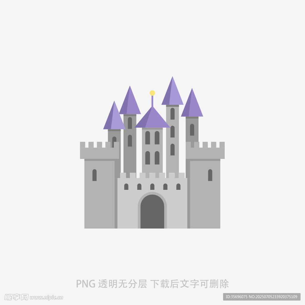 夢(mèng)幻紫色尖頂城堡插畫(huà)