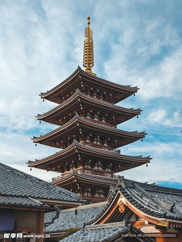 日式古塔建筑景觀