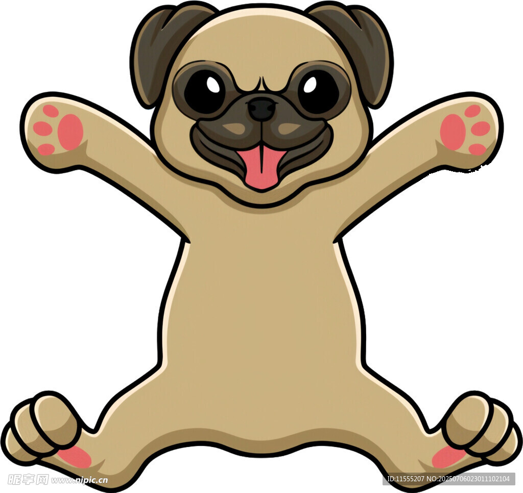 可愛巴哥犬開心做伸展動作