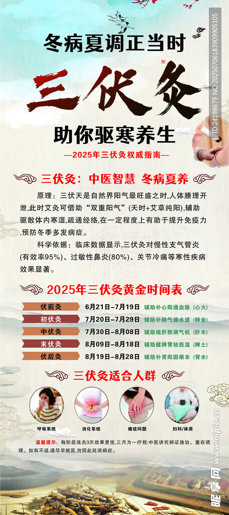 三伏天三伏灸養(yǎng)生海報(bào)