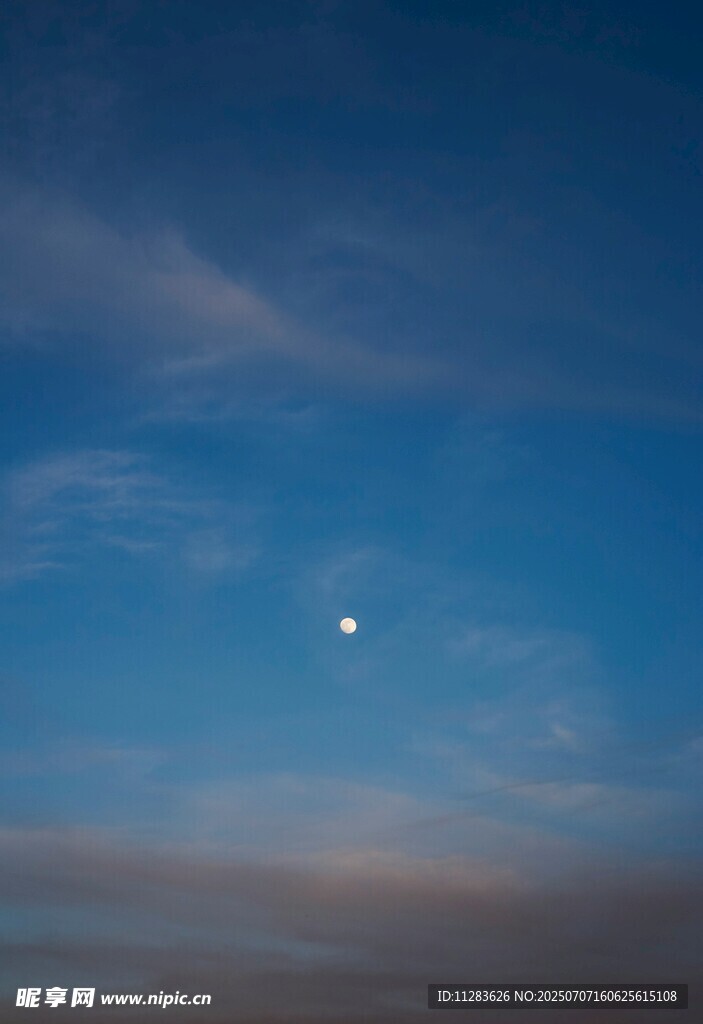 夜空明月伴薄云