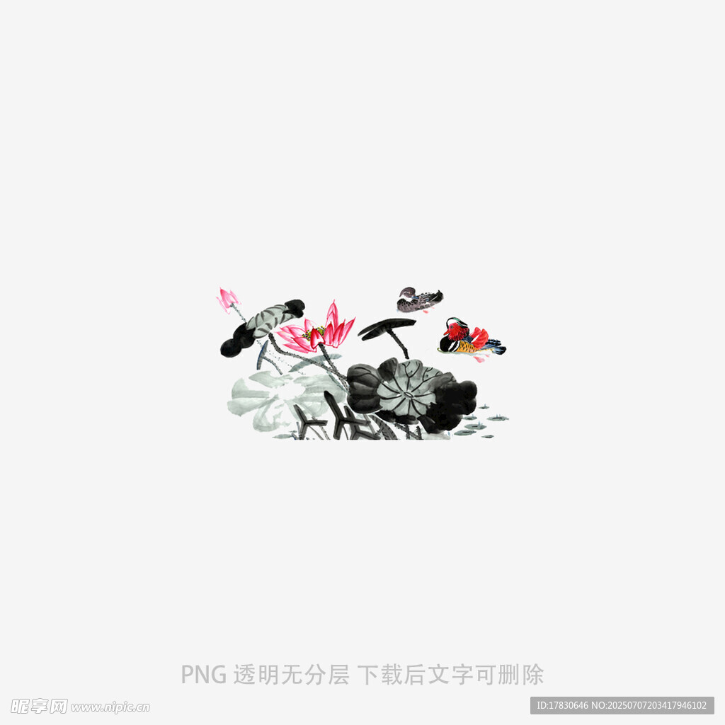 水墨荷花圖