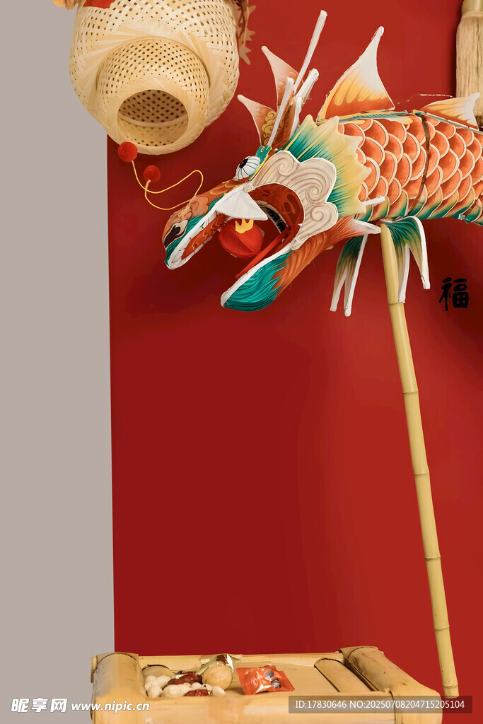 傳統(tǒng)彩色龍形提線木偶