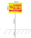 水深危險禁止下水警示牌