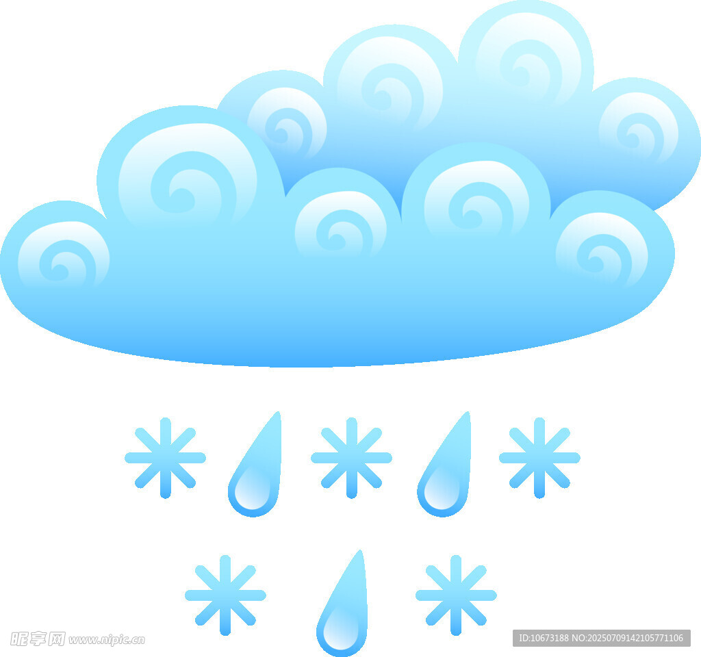 多云有雨夾雪天氣圖標(biāo)