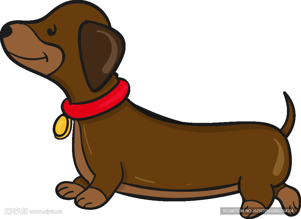 可愛臘腸犬卡通形象