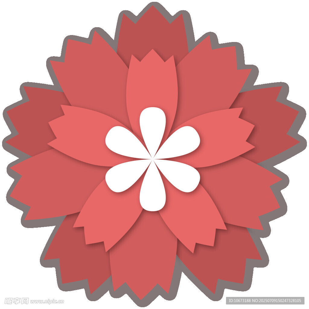 紅色立體花朵圖案