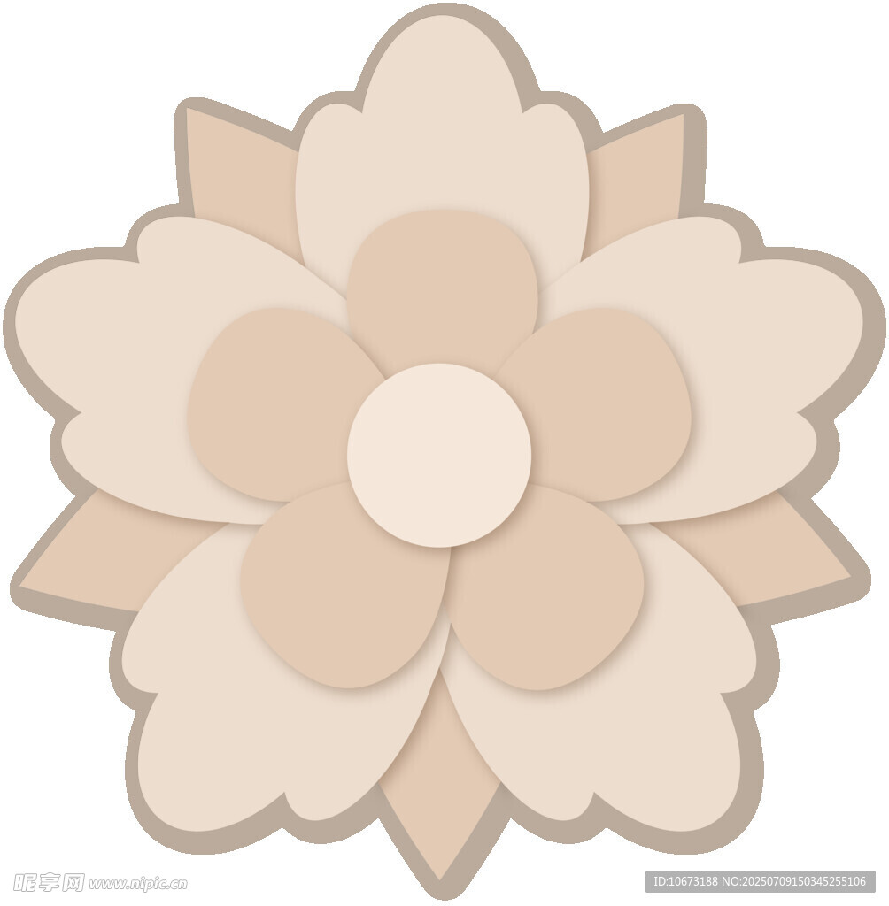 簡約米色花朵圖案