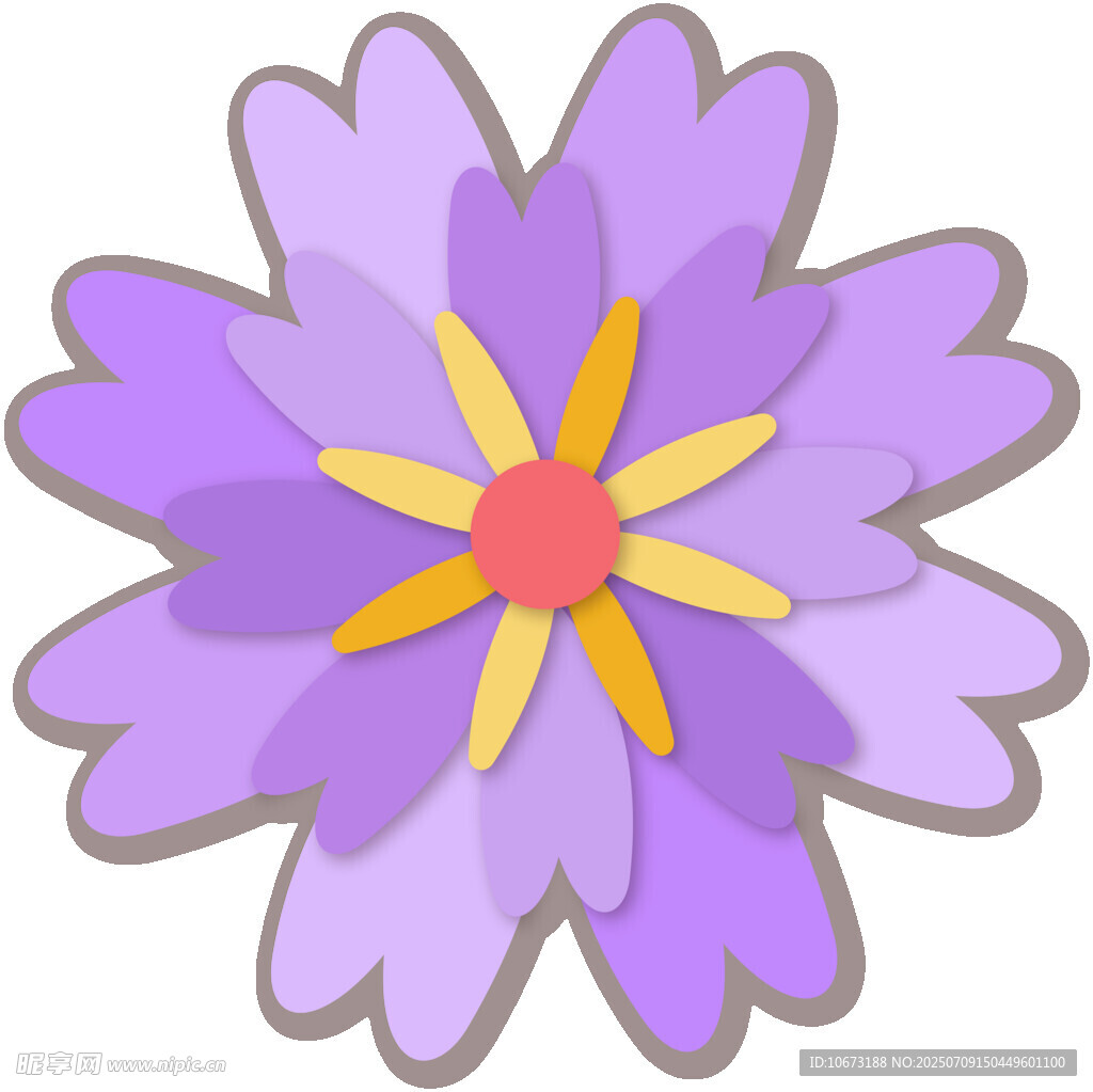 紫色花朵插畫
