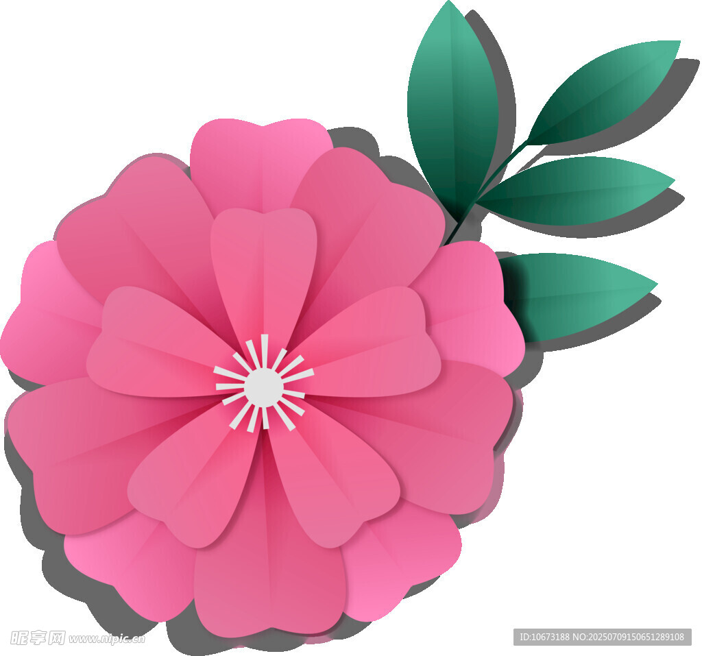 立體折紙粉色花朵