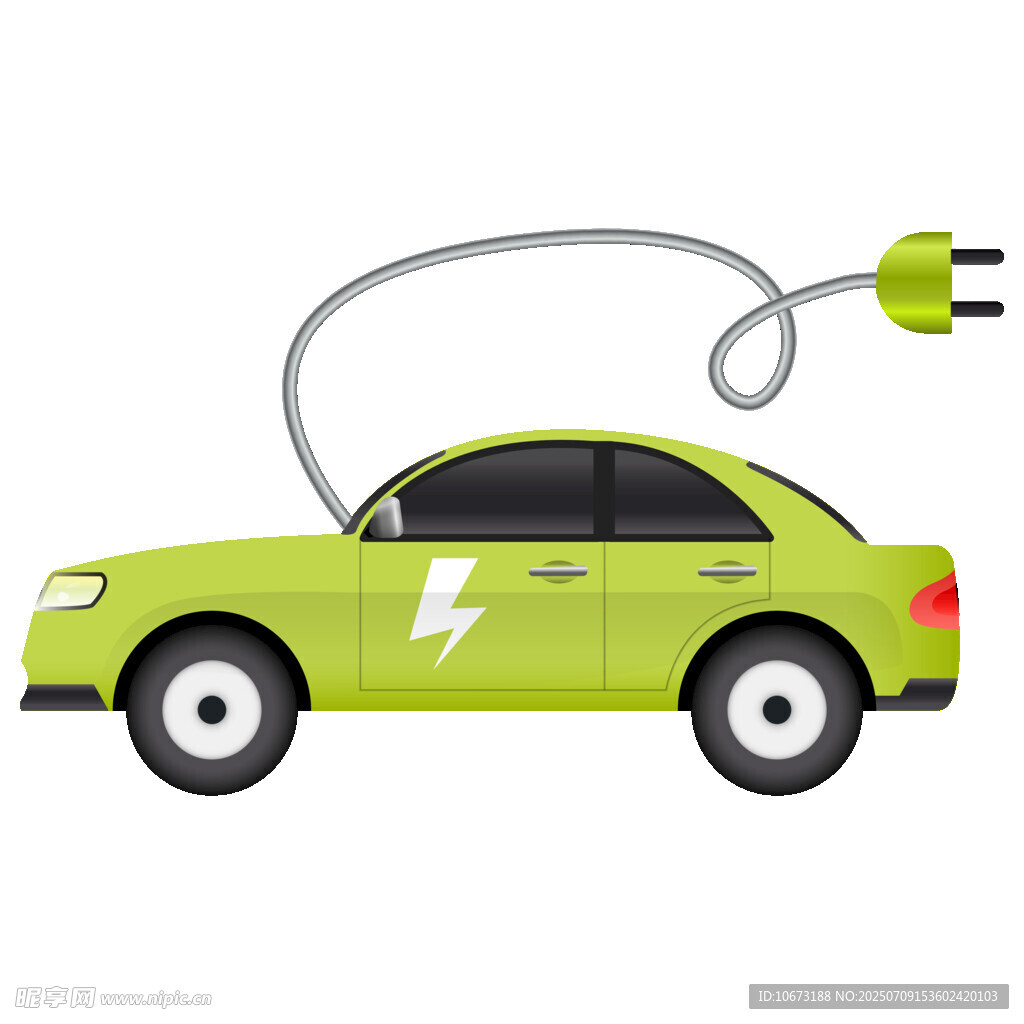 綠色電動(dòng)汽車充電示意圖