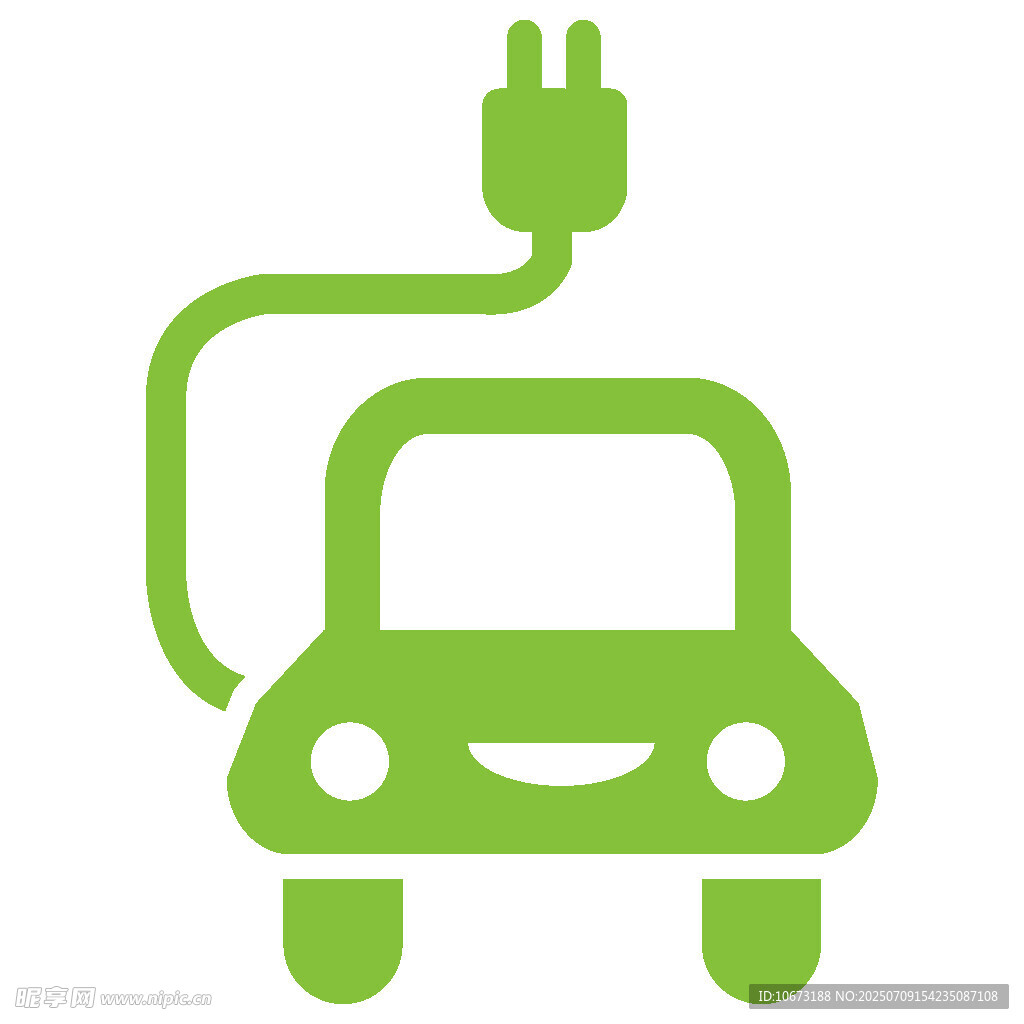 綠色電動汽車充電圖標(biāo)