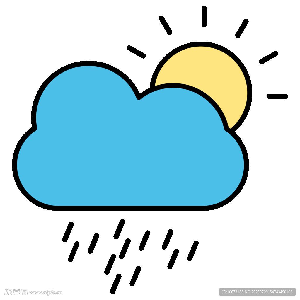 雨云下的陽光天氣圖標(biāo)