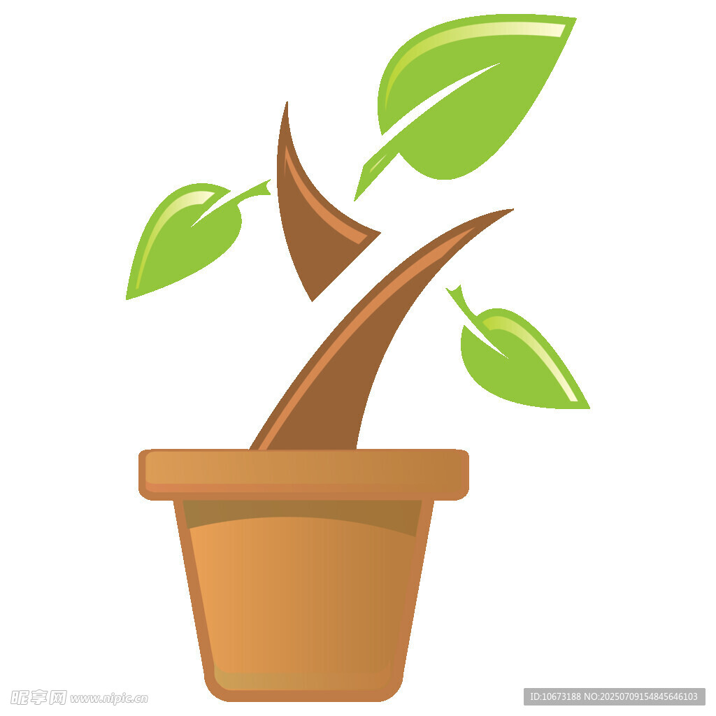 盆栽綠植插畫
