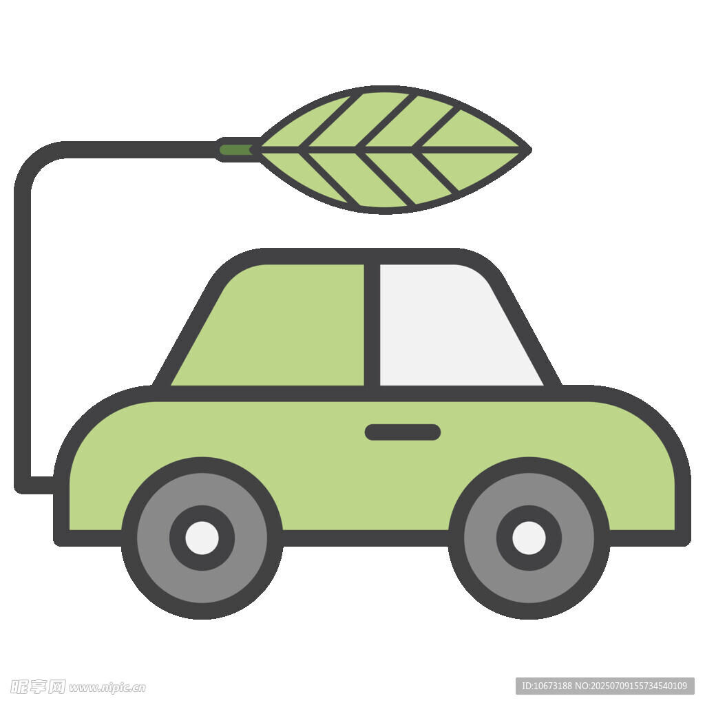 綠色環(huán)保電動汽車圖標(biāo)