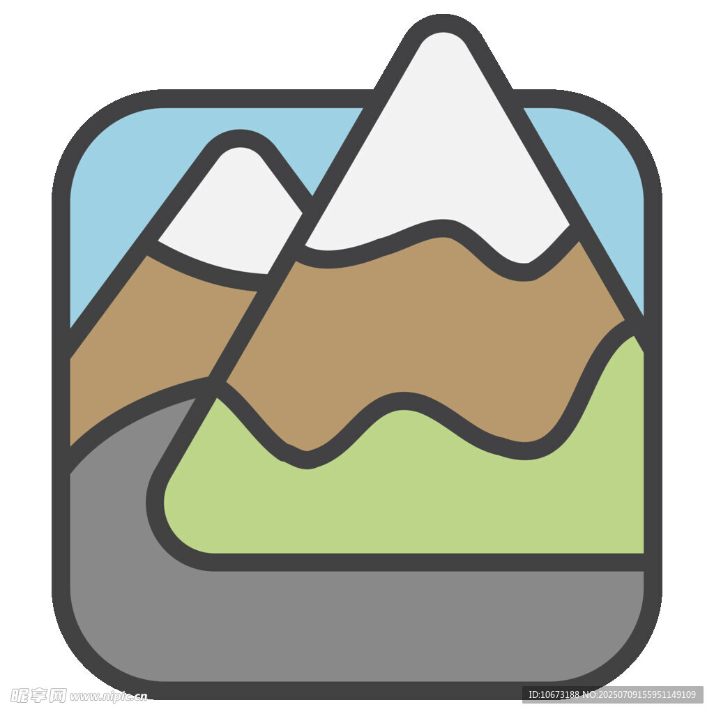 簡約風格山景圖標