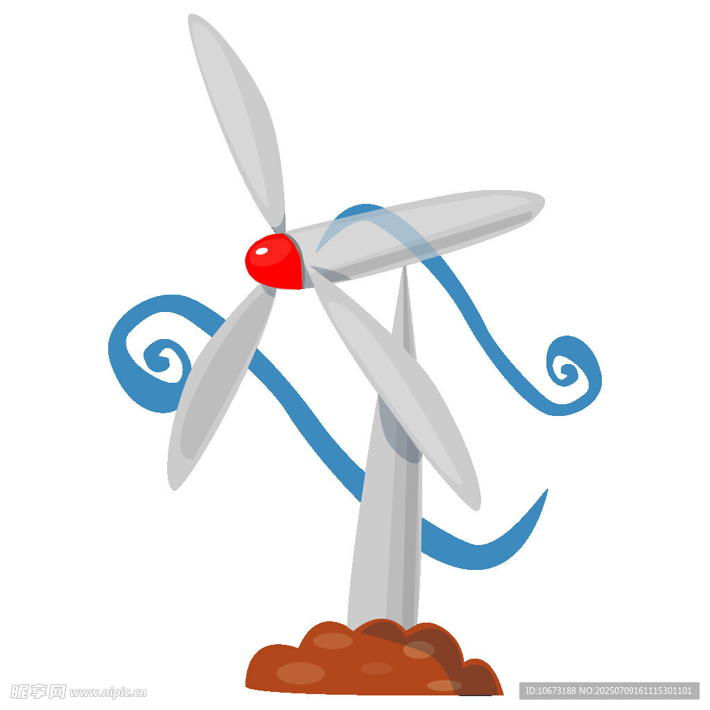 卡通風(fēng)格風(fēng)力發(fā)電機(jī)圖標(biāo)